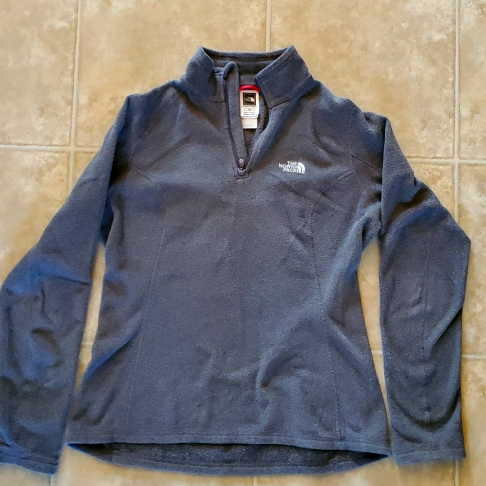 Women's quarter zip fleece sweatshirt.